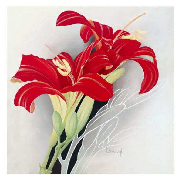 Image 3D Fleur - Lys rouge 40 x 40 cm - Photo n°1