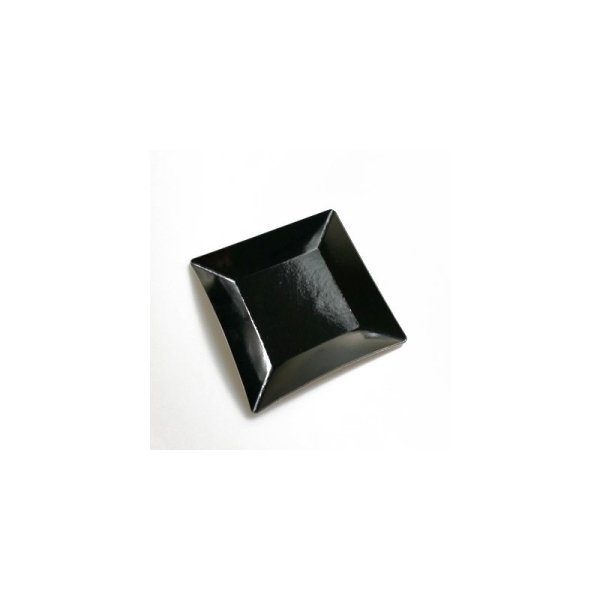 Petites assiettes carrées métallisées (x8) noir - Photo n°1