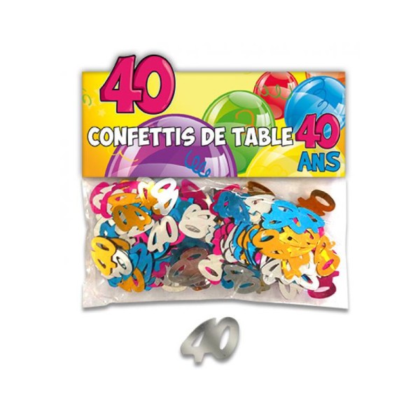 Confettis 40 ans multicolore - Photo n°1