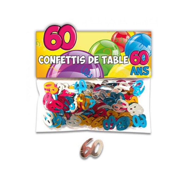 Confettis 60 ans multicolore - Photo n°1