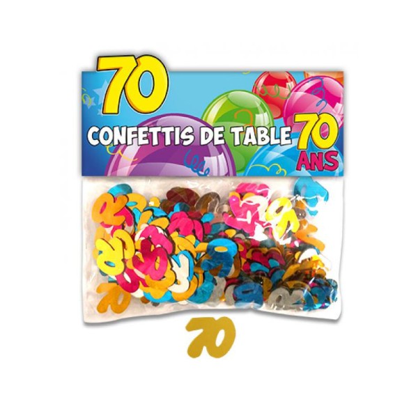 Confettis 70 ans multicolore - Photo n°1