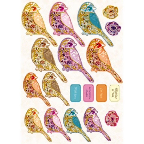 Carte 3D Oiseaux multicolores - Photo n°1