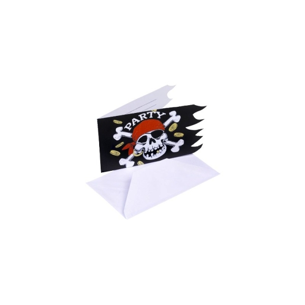 Cartons d'invitations pirates (x6) - Photo n°1