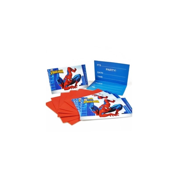 Cartons d'invitations Spiderman (x6) - Photo n°1