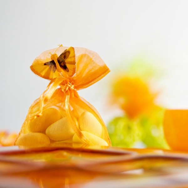 Sacs en organdi orange (x10) - Photo n°3