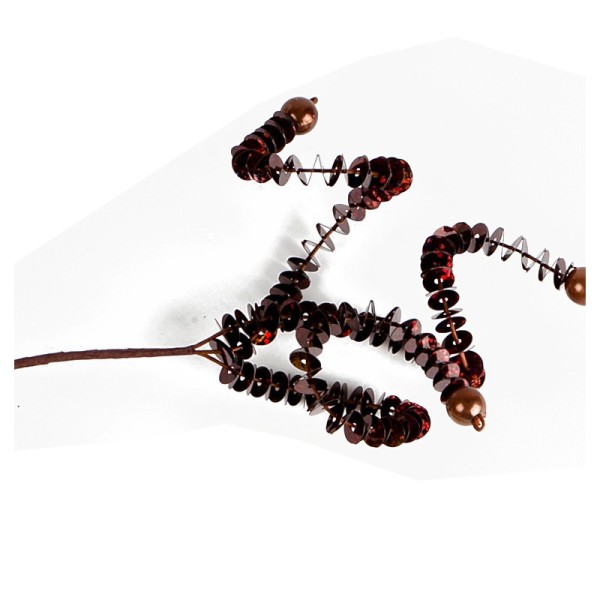 Piquets spirales et perles (x2) chocolat - Photo n°1