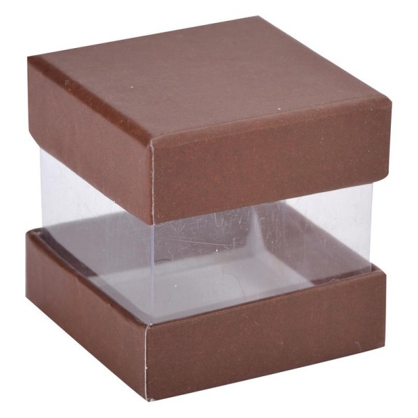 Mini boîtes cubes (x6) chocolat - Photo n°1