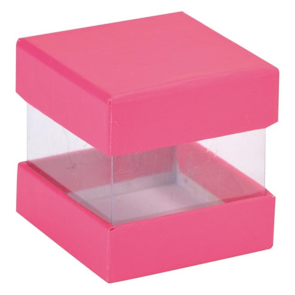 Mini boîtes cubes x6 fuchsia - Photo n°1