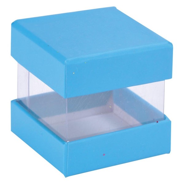 Mini boîtes cubes x6 turquoise - Photo n°1