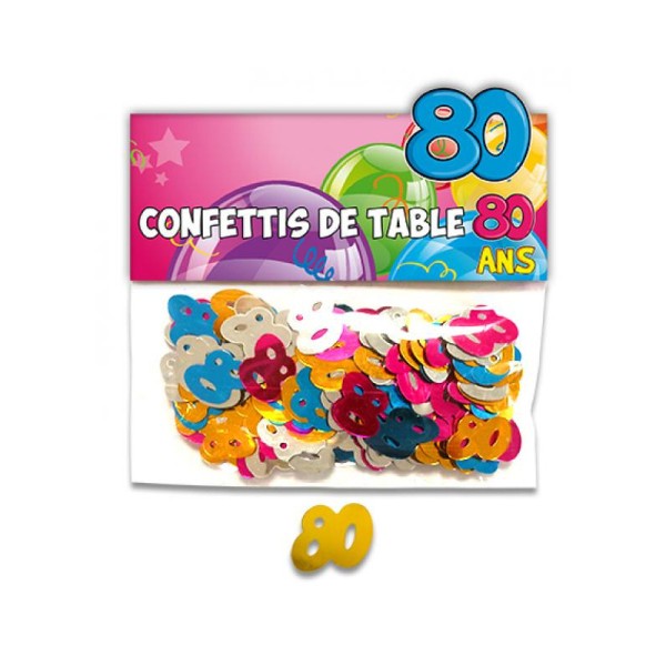 Confettis 80 ans multicolore - Photo n°1