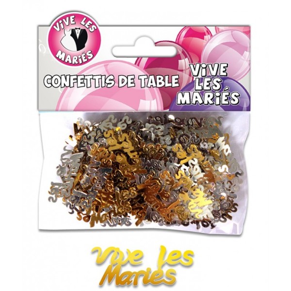 Confettis Vive les Mariés multicolore - Photo n°1