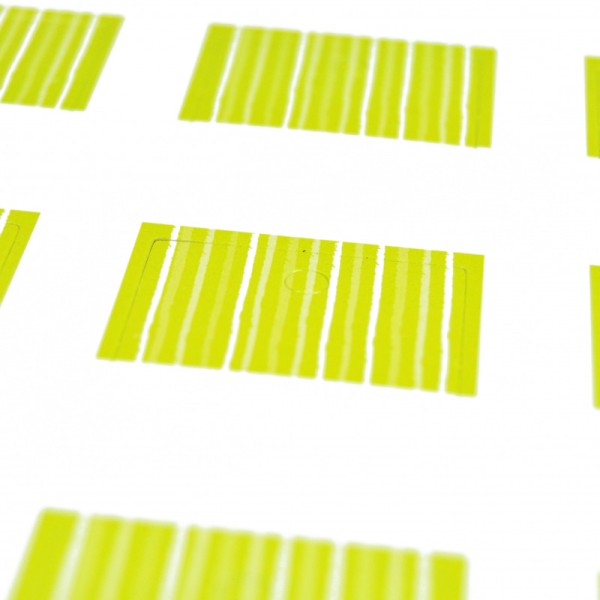 Etiquettes rayées carrées (x25) vert anis - Photo n°1