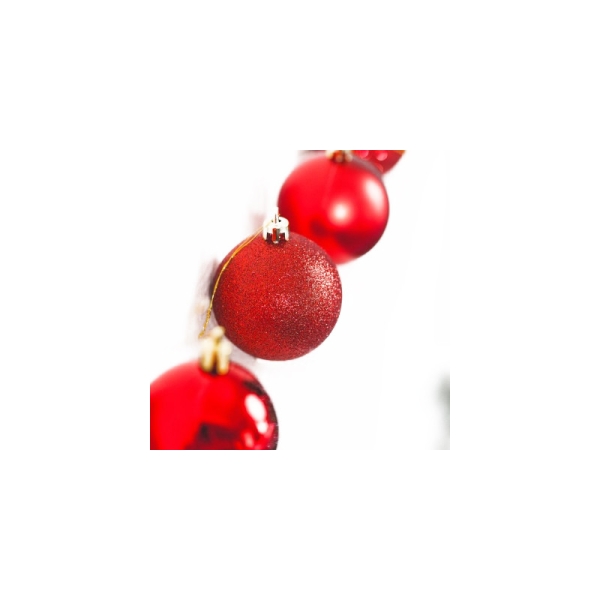 Boite de boules de Noël (x6) rouge - Photo n°1