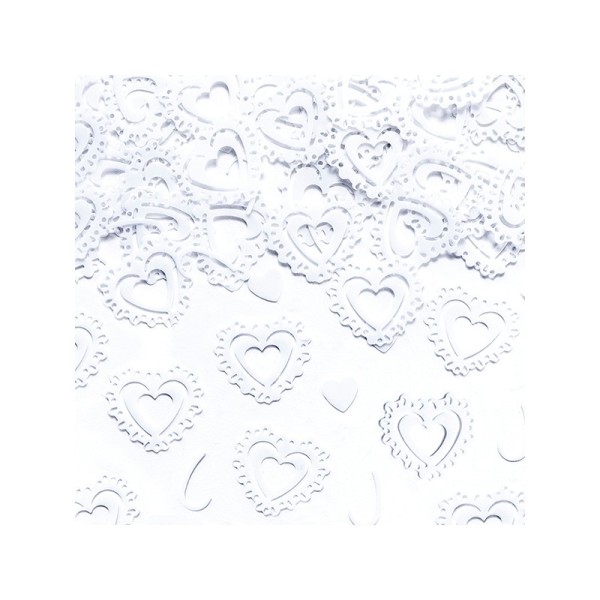 Confettis cœurs dentelle blanc - Photo n°1