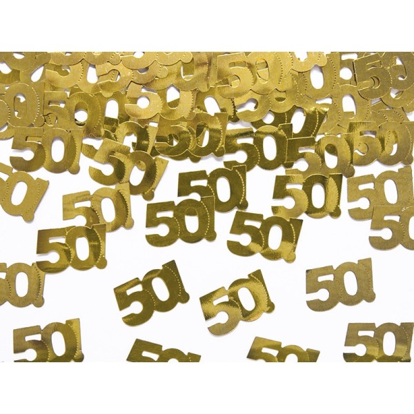 Confettis de table dorés 50 ans or - Photo n°1