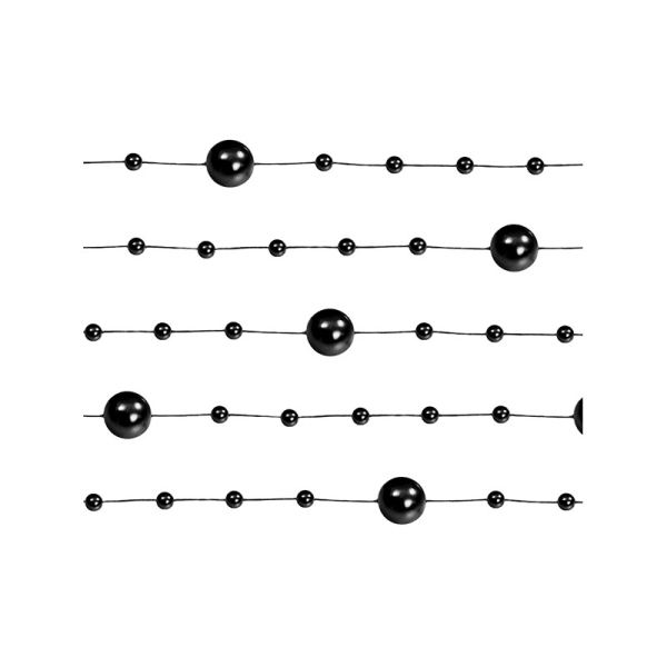 Guirlandes de perles nacrées x5 noires - Photo n°1
