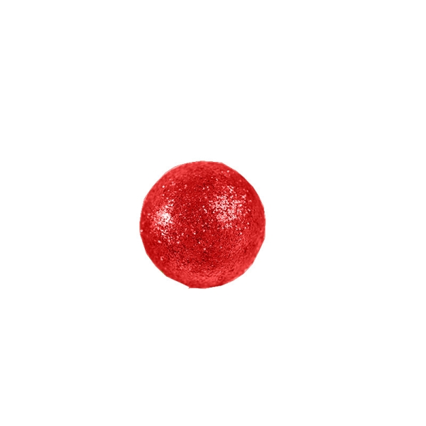 Grosses boules pailletées sur tiges (x6) rouge - Photo n°1