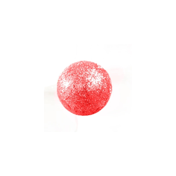 Petites boules  rouges pailletées sur tiges (x24) - Photo n°1
