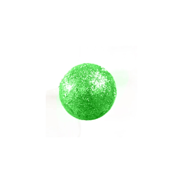 Petites boules vert anis pailletées sur tiges (x24) - Photo n°1