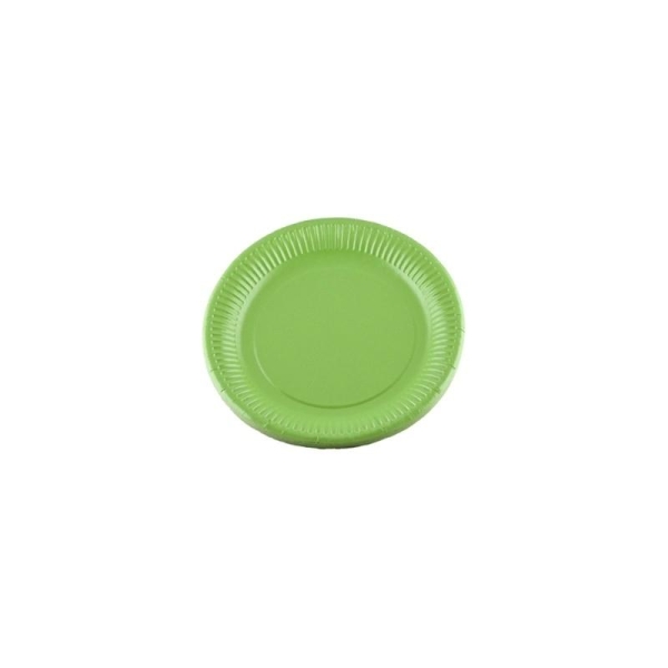 Assiettes carton de couleur (x20) vert kiwi - Photo n°3