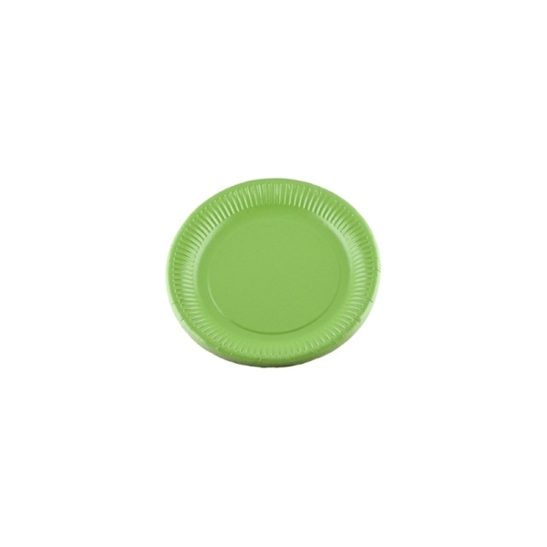 Assiettes carton de couleur (x20) vert kiwi - Photo n°1