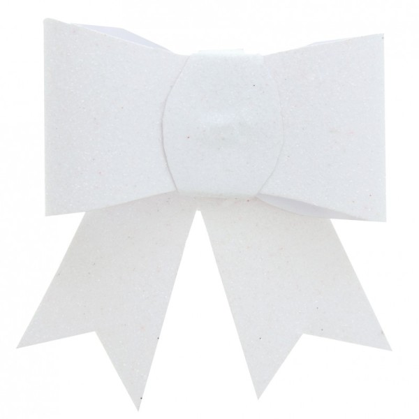 Noeuds pailletés sur pince (x2) blanc - Photo n°1