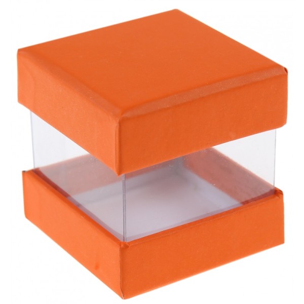 Mini boîtes cubes x6 orange - Photo n°1