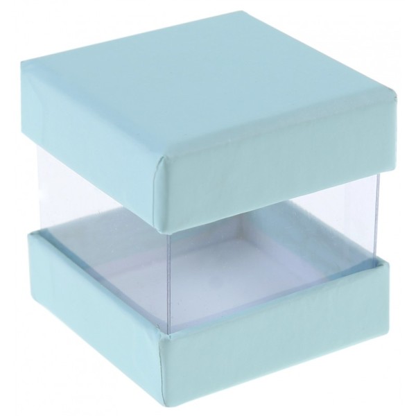 Mini boîtes cubes x6 bleu pastel - Photo n°1