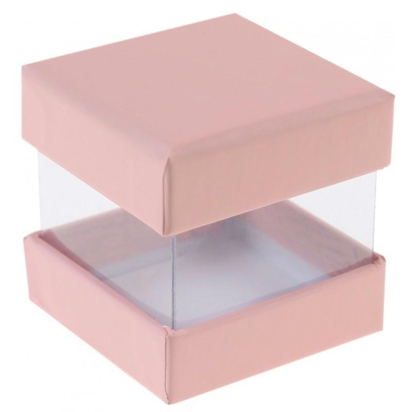 Mini boîtes cubes x6 rose pastel - Photo n°1