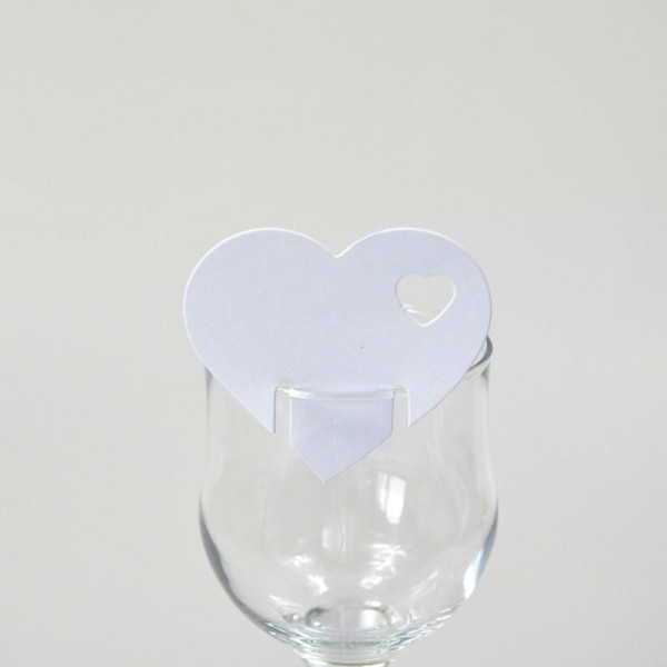 Décors de verre cœur (x12) blanc - Photo n°1