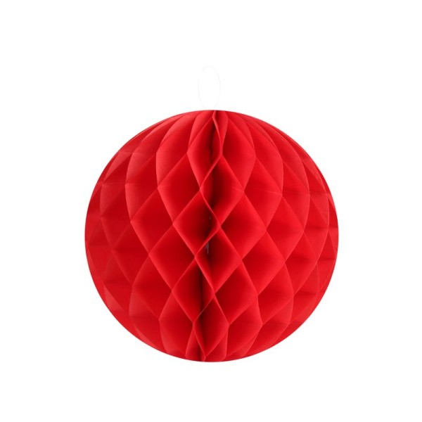 Boules décoratives alvéolées MM (x2) rouge - Photo n°1