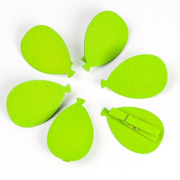 Ballon sur pince (x6) vert anis - Photo n°1