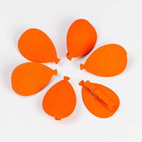 Ballon sur pince (x6) orange - Photo n°1