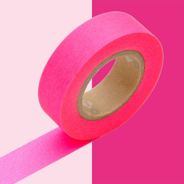 Masking tape uni rose vif x 10 m - Photo n°1