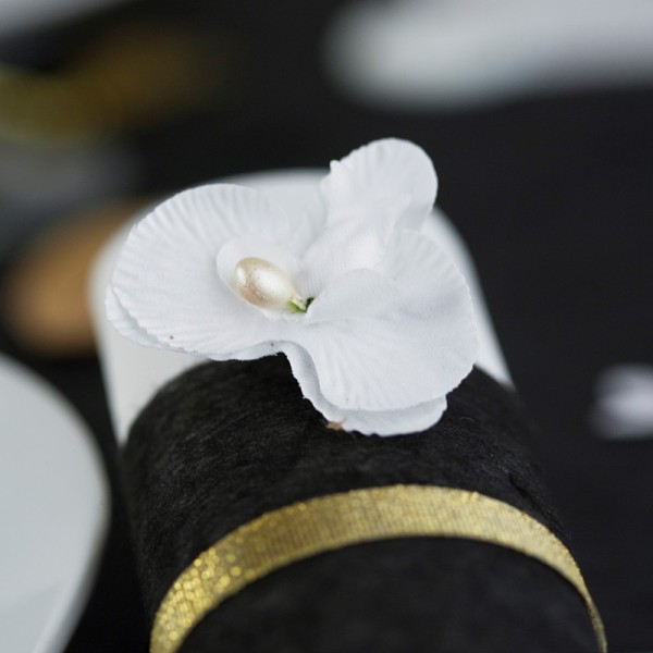 Mini orchidées de couleur (x6) blanche - Photo n°4