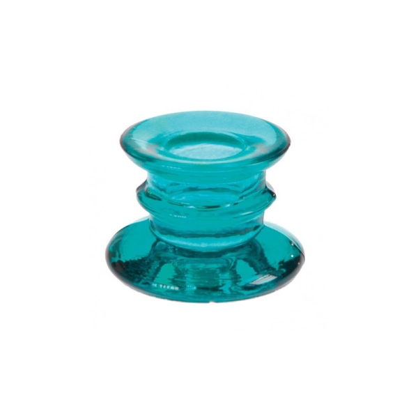Bougeoir transparent turquoise - Photo n°1