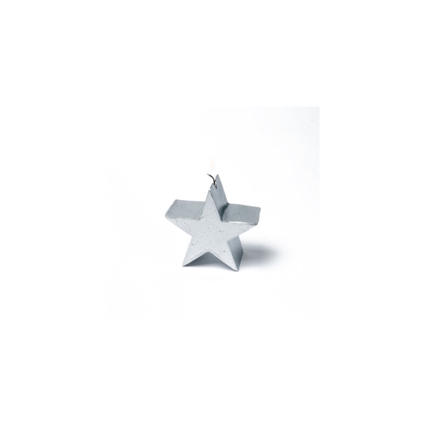 Bougie étoile argent 7.5cm - Photo n°1