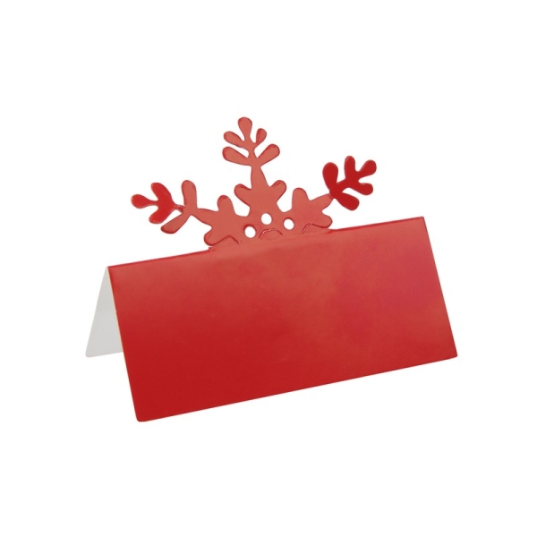 Cartons marque-places flocon Rouge x 10 - Photo n°1