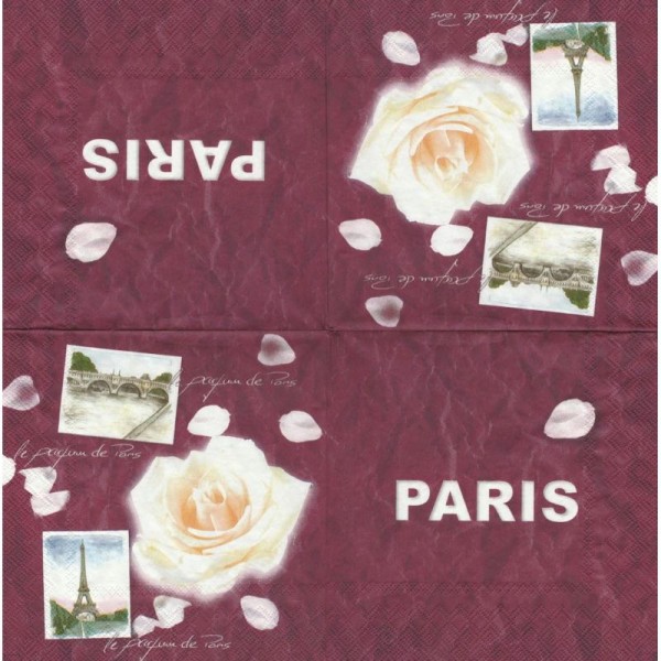 4 Serviettes en papier Parfum de Paris Format Lunch - Photo n°2