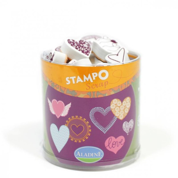 Stampo Scrap coeurs Aladine x 35 tampons - Photo n°1
