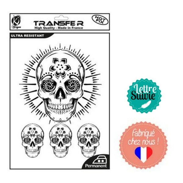 Transfert textile Ki-Sign A4 crânes mexicains - Photo n°1