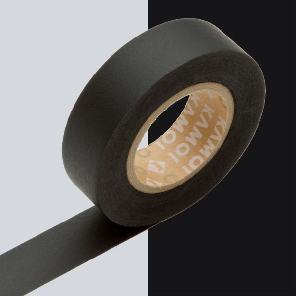 Masking tape uni noir mat x 7 m - Photo n°1