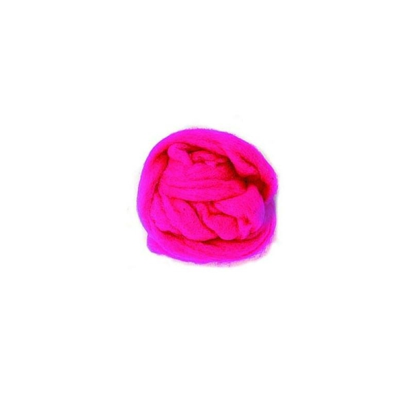 Laine cardée à feutrer rose vif 50 g - Glorex - Photo n°1