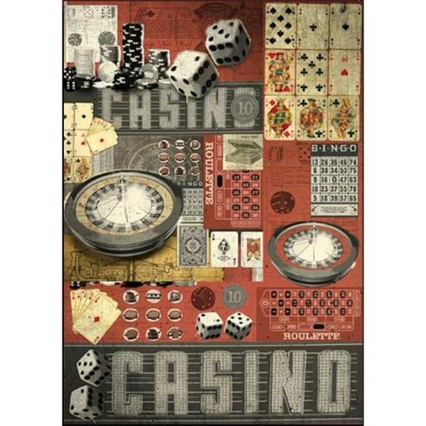 Papier de découpage Casino Vintage jeux DFG385 50x70 cm - Photo n°1
