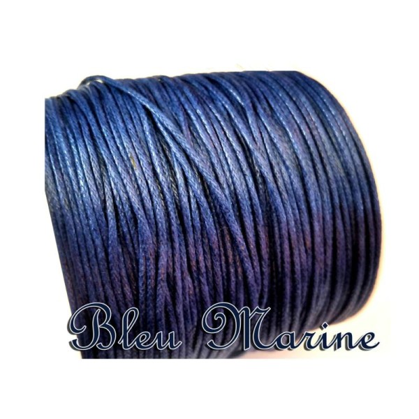 Cordons fils en coton,5 mètres couleur bleu marine - Photo n°1