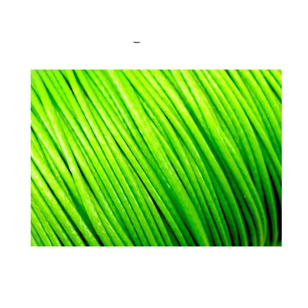 Cordons,fils polyester, 5 mètres couleur vert fluo - Photo n°1