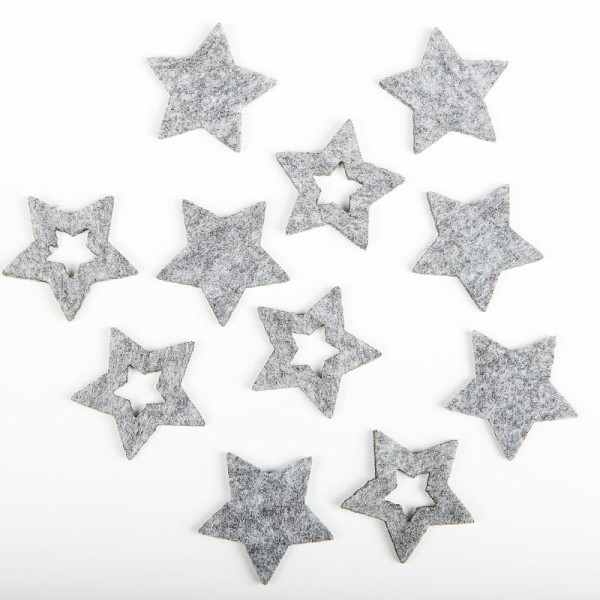 Sachet étoile feutrine gris (x12) - Photo n°1