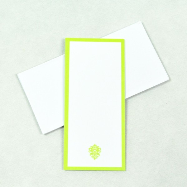 Cartons d'invitations vert anis et enveloppes (x10) - Photo n°1