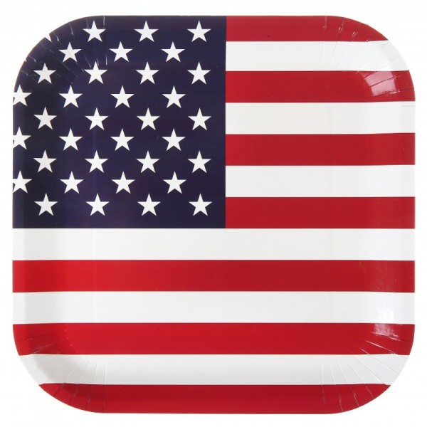 Assiettes drapeau USA (x10) - Photo n°1