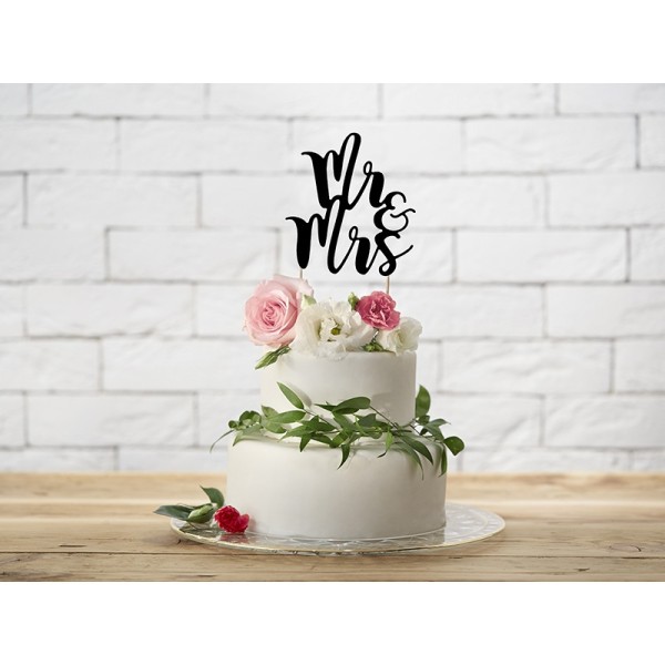 Cake Topper Mr & Mrs  Noir - Photo n°2
